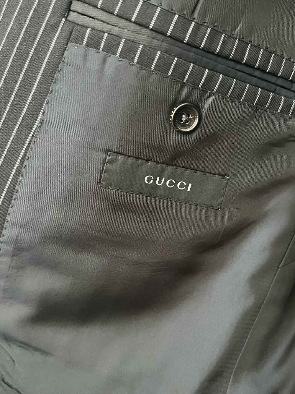 Gucci Black Pinstripe Two-Piece Suit